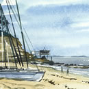 Boats on a French Beach (Gironde Estuary)